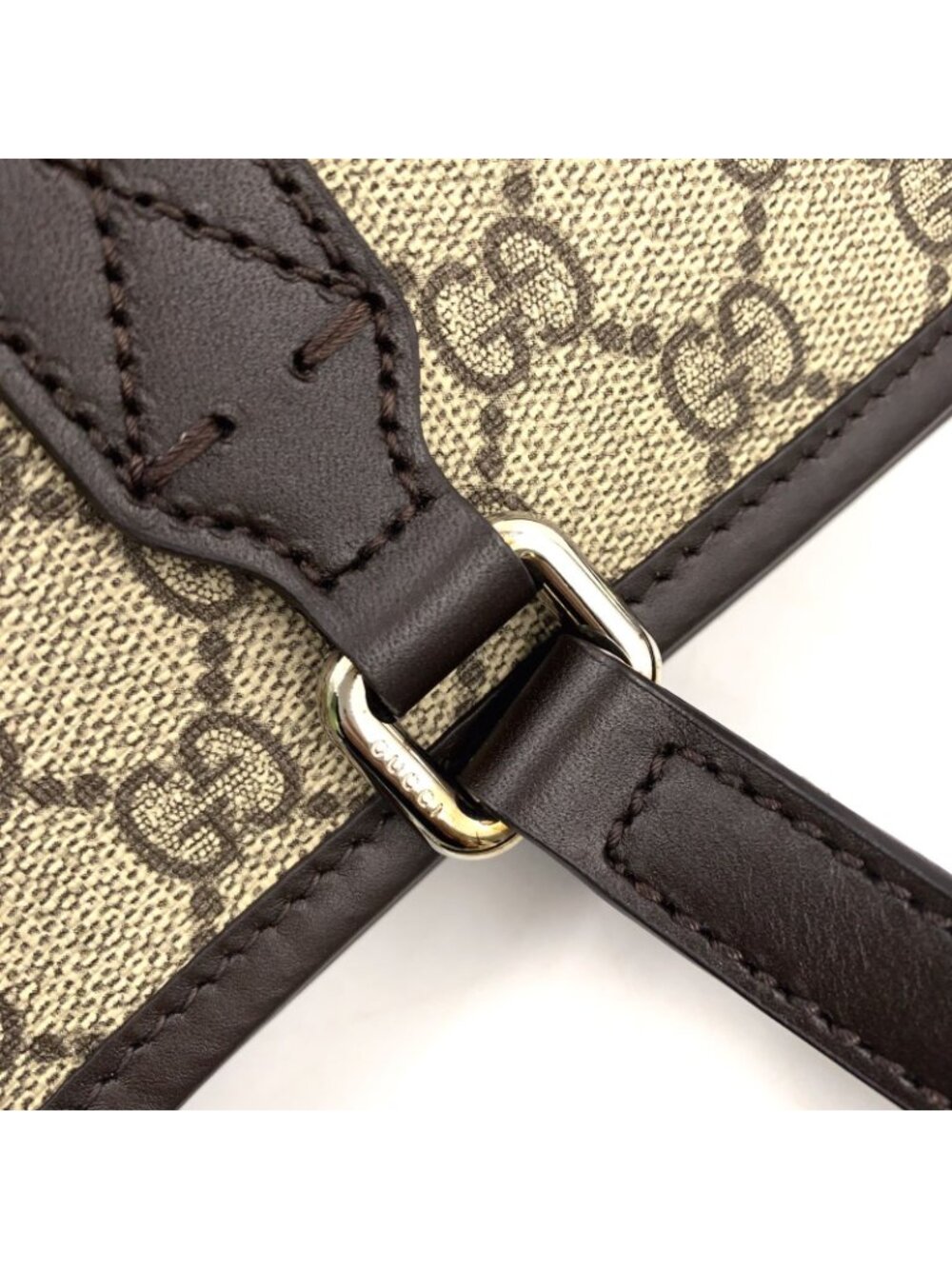 Gucci GG Blooms Shoulder Bag Leather Canvas Brown Silver - Picture 7 of 15